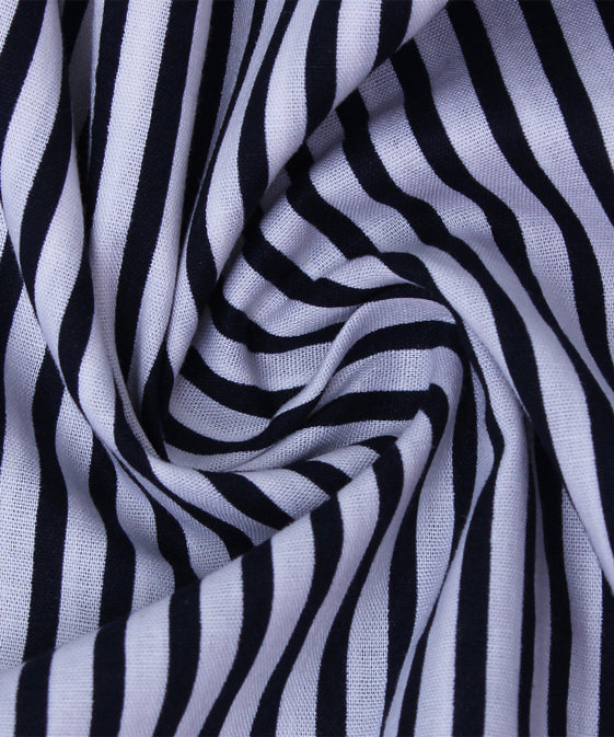 BLACK AND WHITE STRIPES FORMAL SHIRT