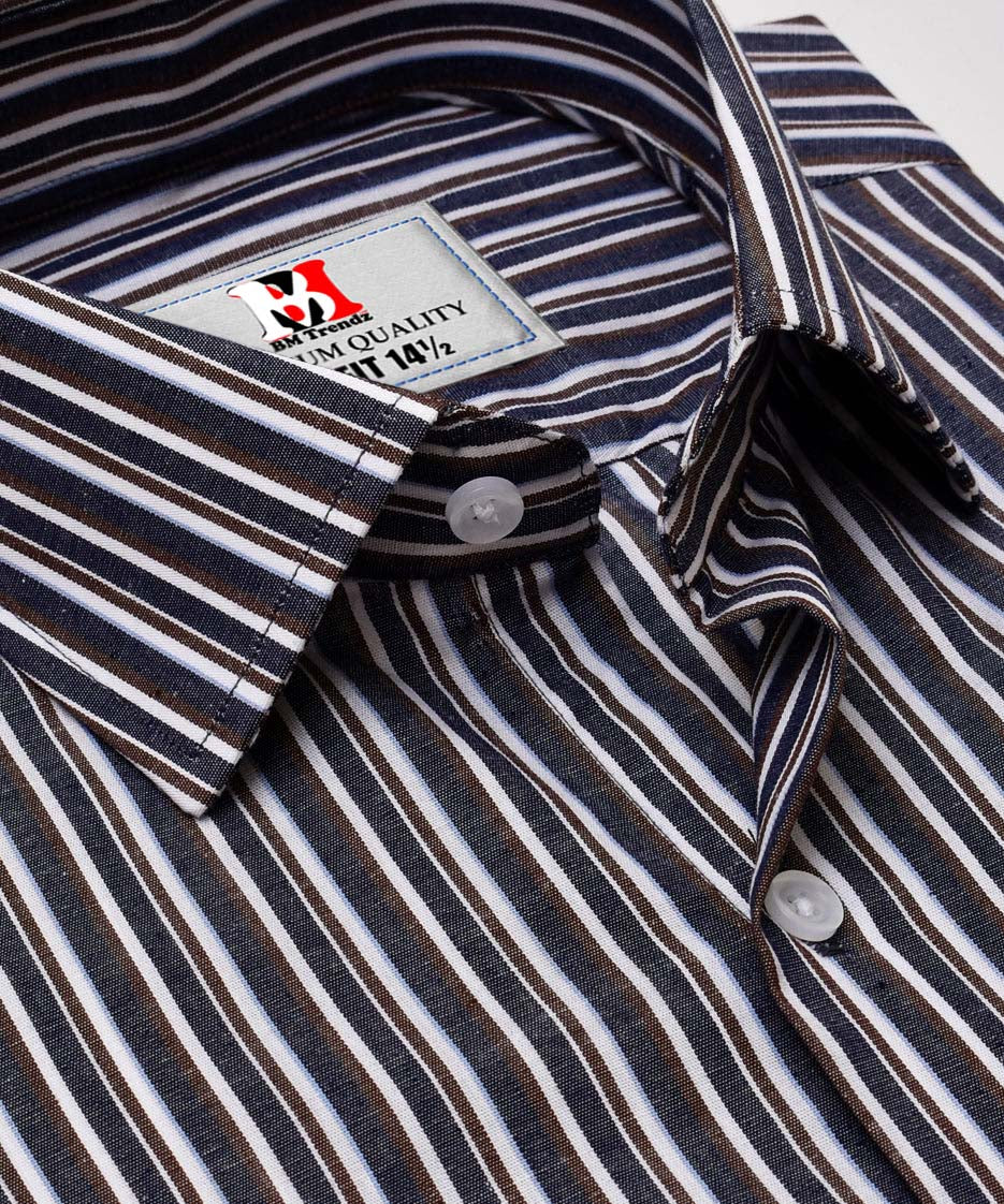 BLUE MULTI STRIPES FORMAL SHIRT