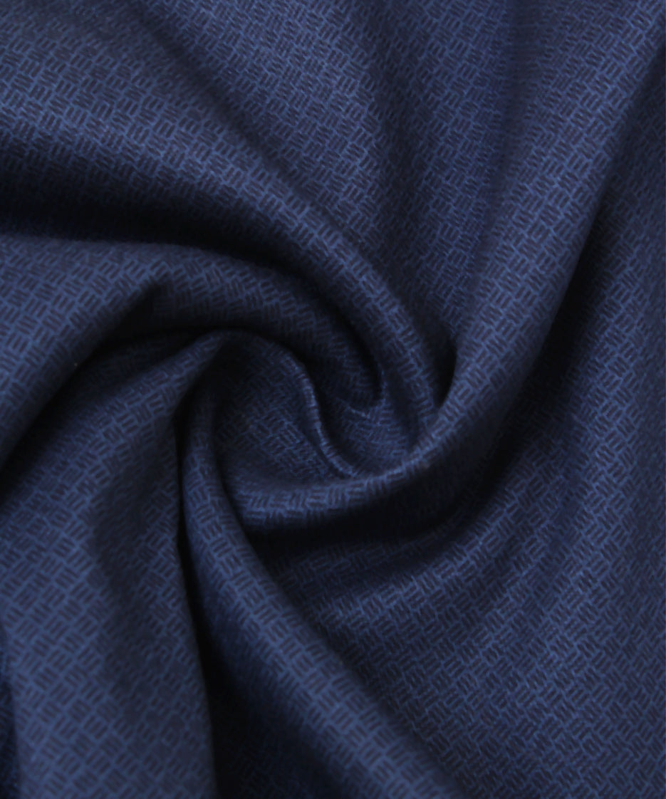 DARK BLUE SELF TEXTURED FORMAL SHIR