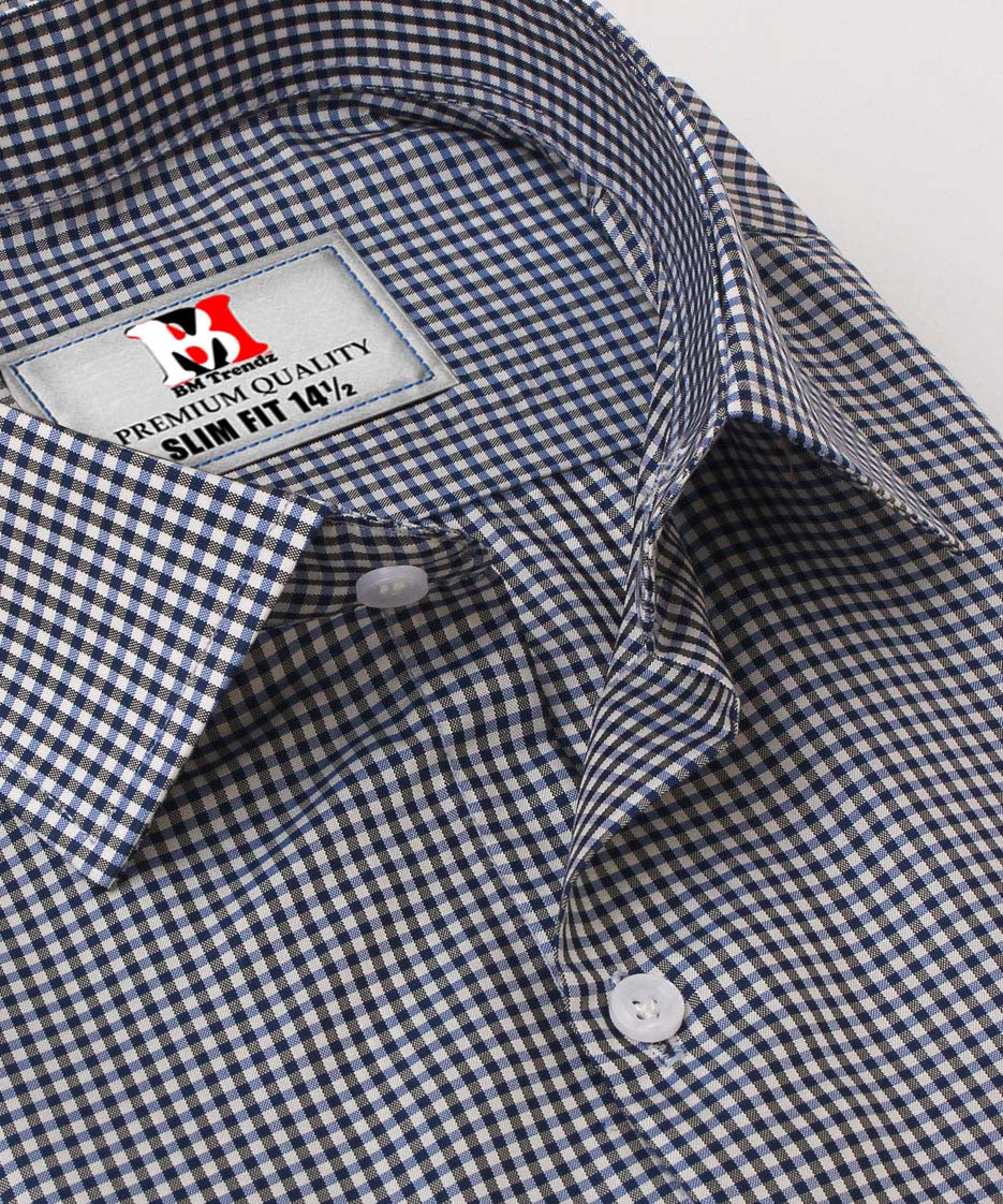 BLACK AND BLUE CHECK FORMAL SHIRT