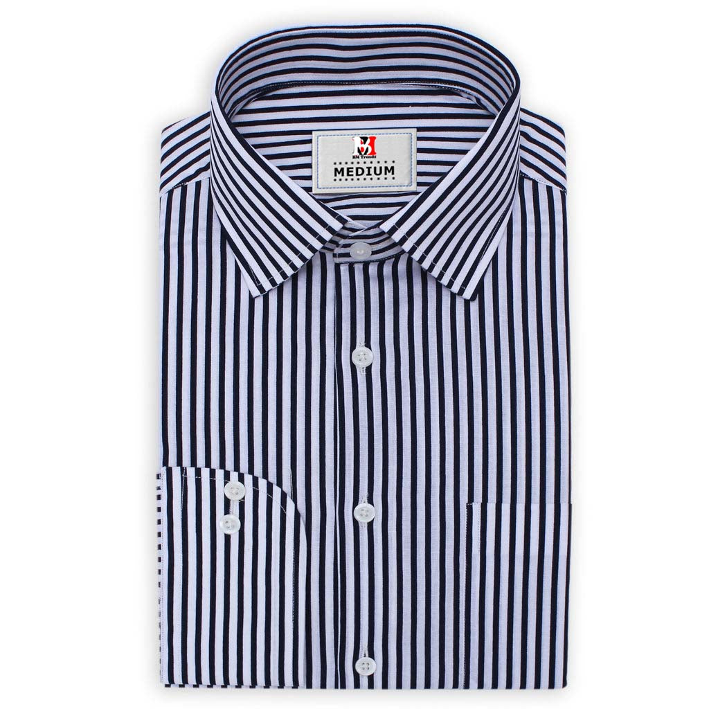 BLACK AND WHITE STRIPES FORMAL SHIRT