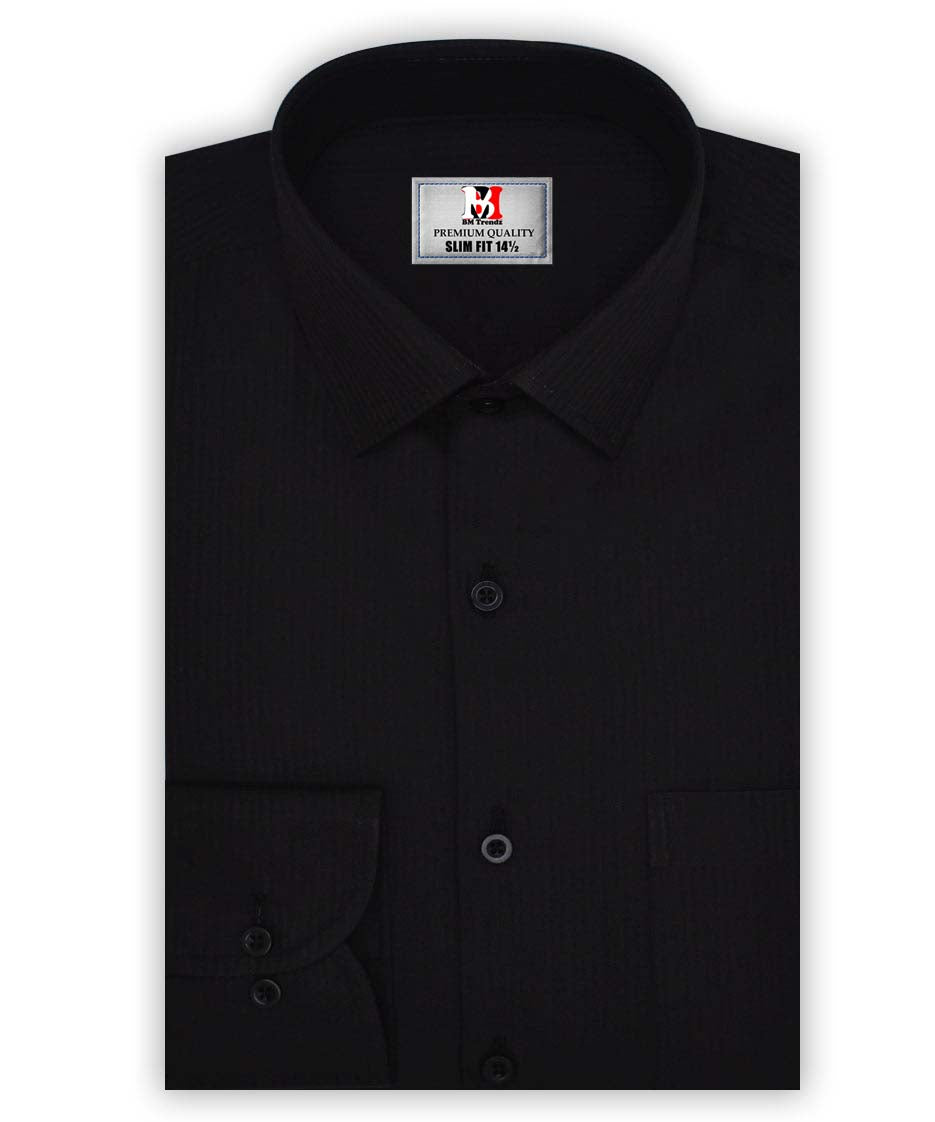 BLACK LINING SELF TEXTURED FORMAL SHIRT