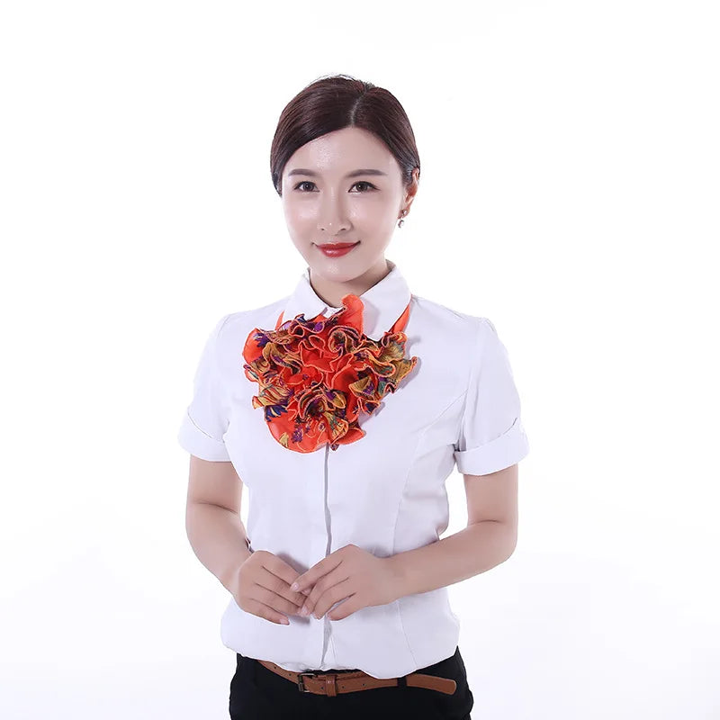 New Trend Women Scarf Floral Collar Scarf Luxury Big Flower Neckerchief Ring Neck Scarves Fashion Bandana Head Hijab For Ladies