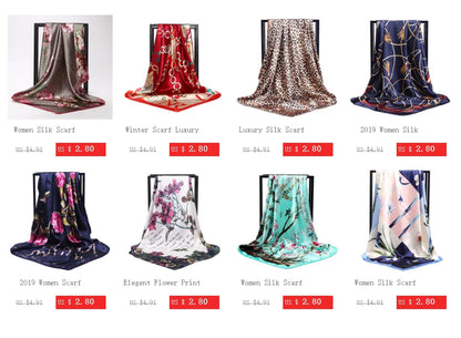New Trend Women Scarf Floral Collar Scarf Luxury Big Flower Neckerchief Ring Neck Scarves Fashion Bandana Head Hijab For Ladies