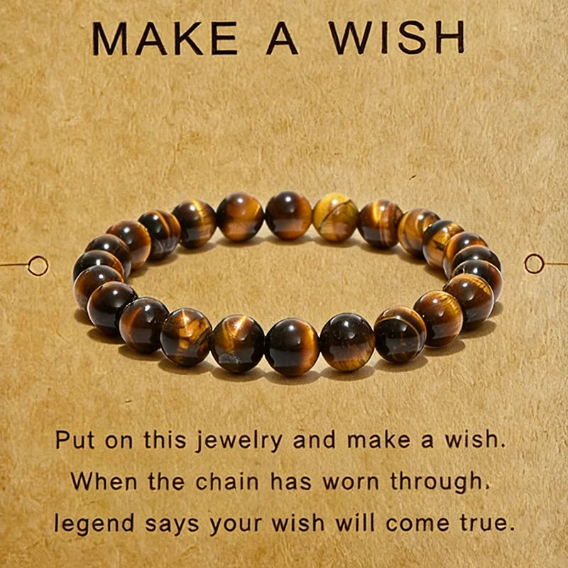 Noter Handmade Natural Tiger Eyes Stone Strand Bracelet For Men 4/6/8/10mm Positive Energy Healing Braslet Street Accessories