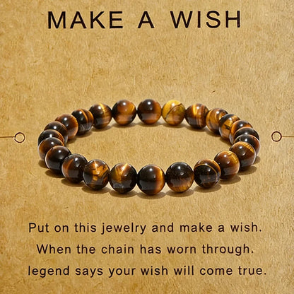 Noter Handmade Natural Tiger Eyes Stone Strand Bracelet For Men 4/6/8/10mm Positive Energy Healing Braslet Street Accessories