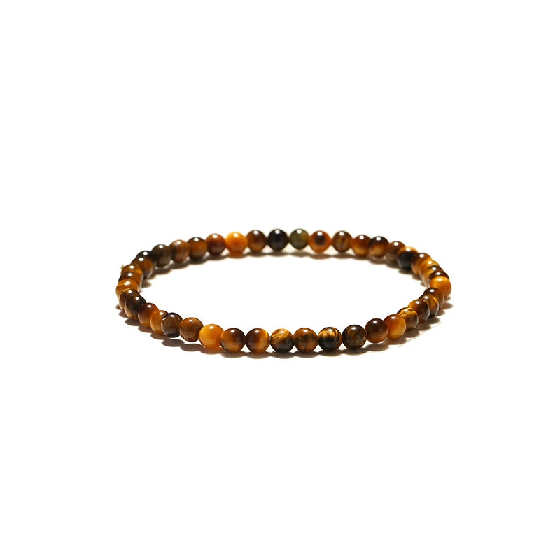 Noter Handmade Natural Tiger Eyes Stone Strand Bracelet For Men 4/6/8/10mm Positive Energy Healing Braslet Street Accessories