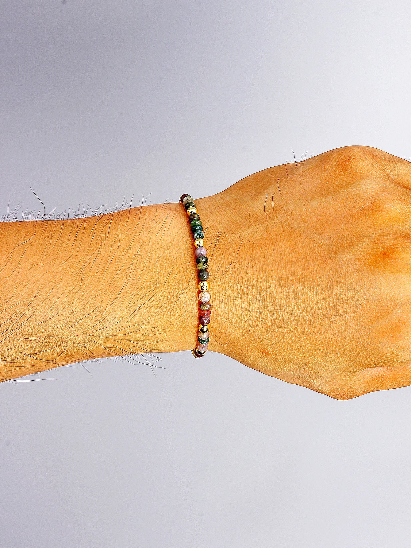 Natural Agate Bracelet 4m Indian Agate Abacus Bead Stone Beaded Bracelet for Vigour Protection Healing Balance Spiritual Jewelry