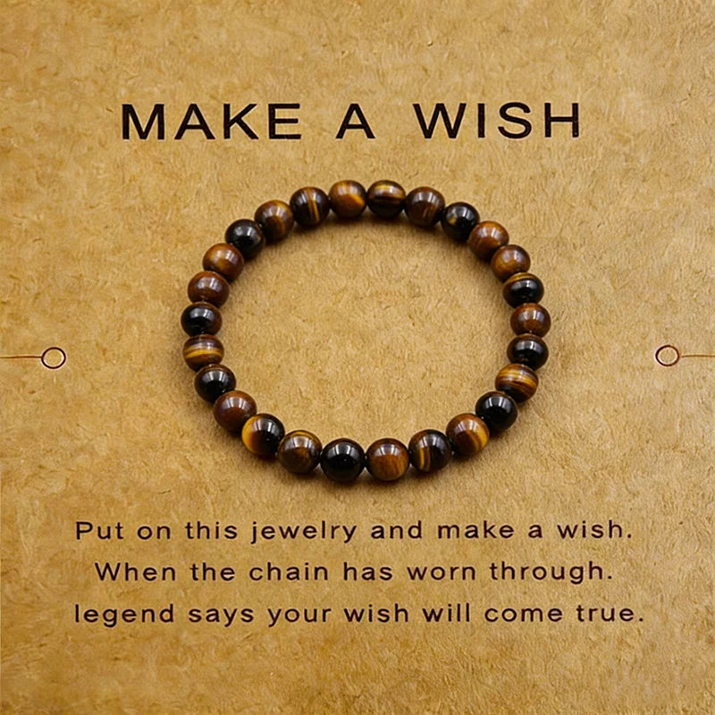 Noter Handmade Natural Tiger Eyes Stone Strand Bracelet For Men 4/6/8/10mm Positive Energy Healing Braslet Street Accessories