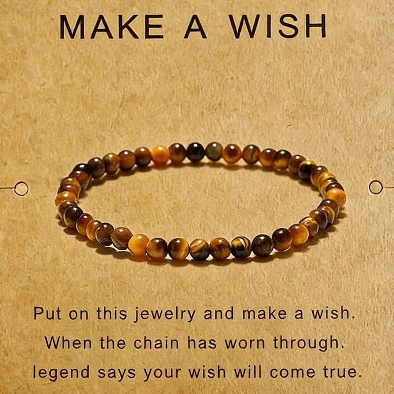 Noter Handmade Natural Tiger Eyes Stone Strand Bracelet For Men 4/6/8/10mm Positive Energy Healing Braslet Street Accessories