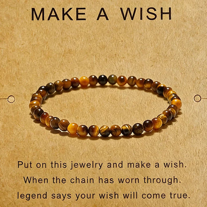 Noter Handmade Natural Tiger Eyes Stone Strand Bracelet For Men 4/6/8/10mm Positive Energy Healing Braslet Street Accessories