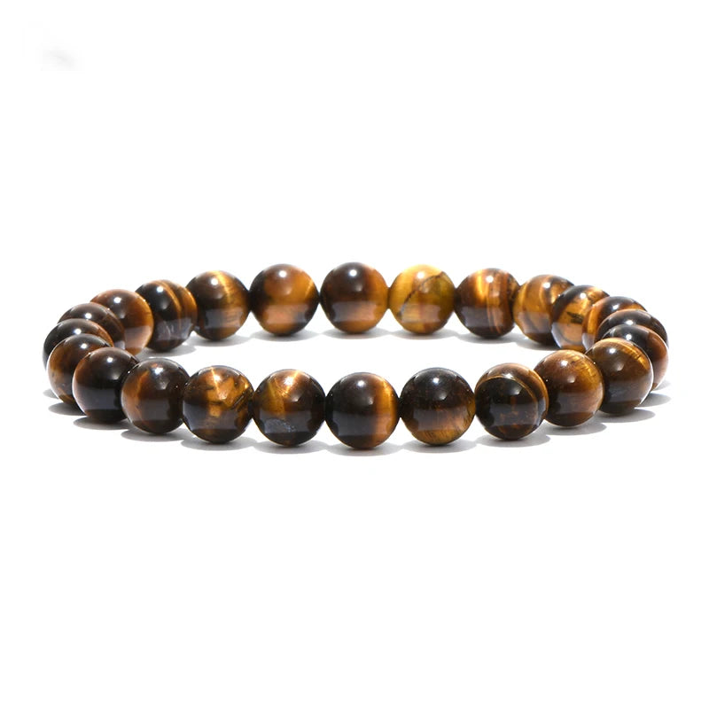 Noter Handmade Natural Tiger Eyes Stone Strand Bracelet For Men 4/6/8/10mm Positive Energy Healing Braslet Street Accessories