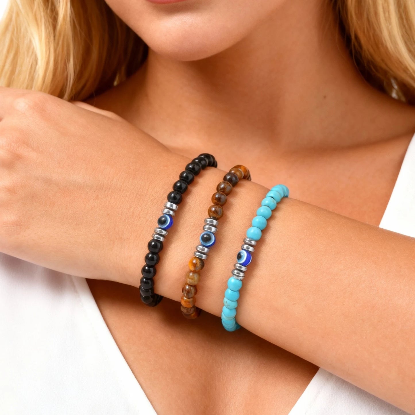 Evil Eye Beaded Bracelet for Women