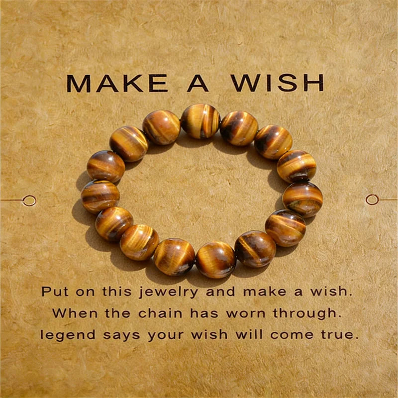 Noter Handmade Natural Tiger Eyes Stone Strand Bracelet For Men 4/6/8/10mm Positive Energy Healing Braslet Street Accessories