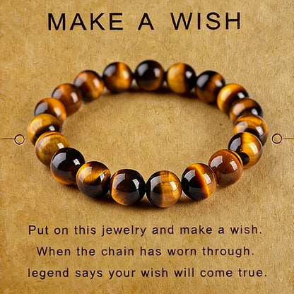 Noter Handmade Natural Tiger Eyes Stone Strand Bracelet For Men 4/6/8/10mm Positive Energy Healing Braslet Street Accessories