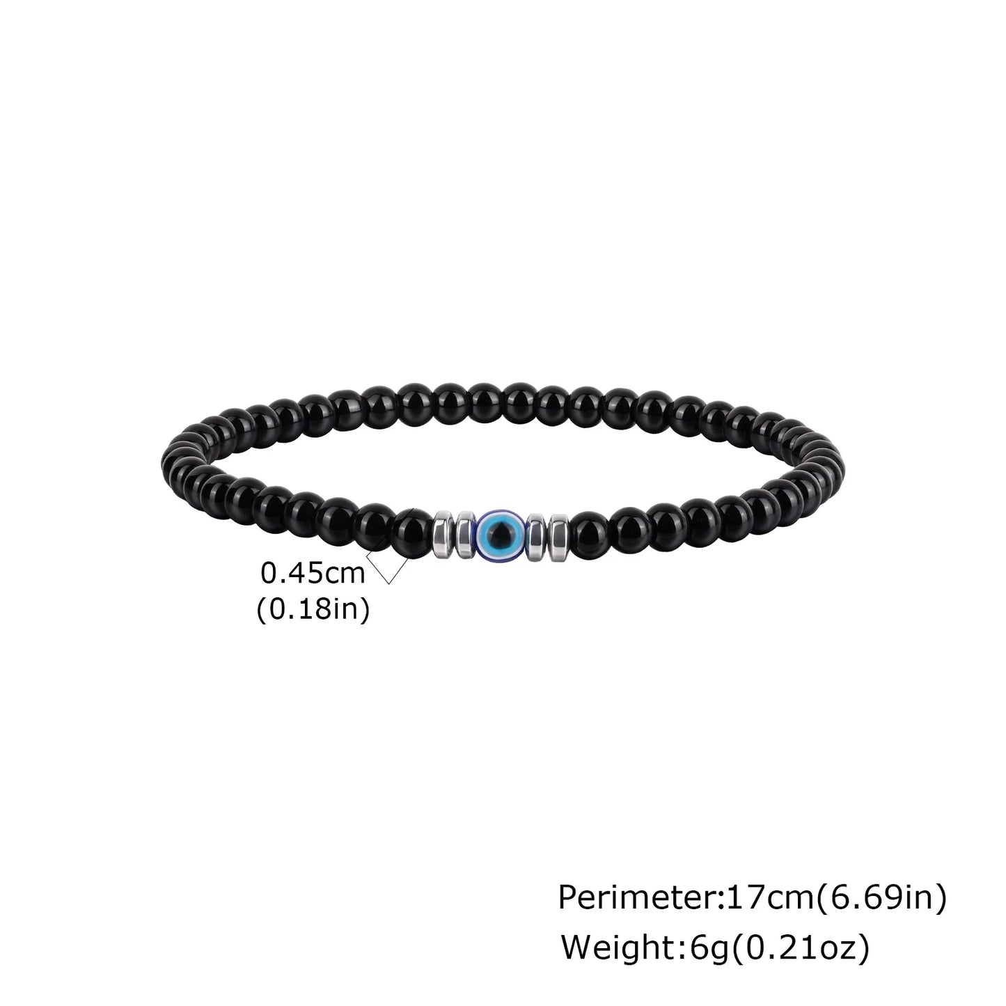Evil Eye Bracele,  Stretch Adjustable Turquoise And Tiger's Eye Beaded Bracelets for Women, Healing Stone Luck Gift