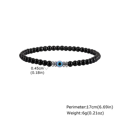 Evil Eye Bracele,  Stretch Adjustable Turquoise And Tiger's Eye Beaded Bracelets for Women, Healing Stone Luck Gift