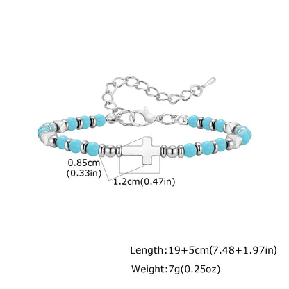 Trendy Unique Natural Stone Beaded Bracelet, Stainless Steel Chain Wristband Bracelet, Classic Tiger Eye Stone Jewelry for Men