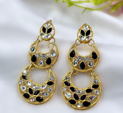 Double Moon Drop Earrings