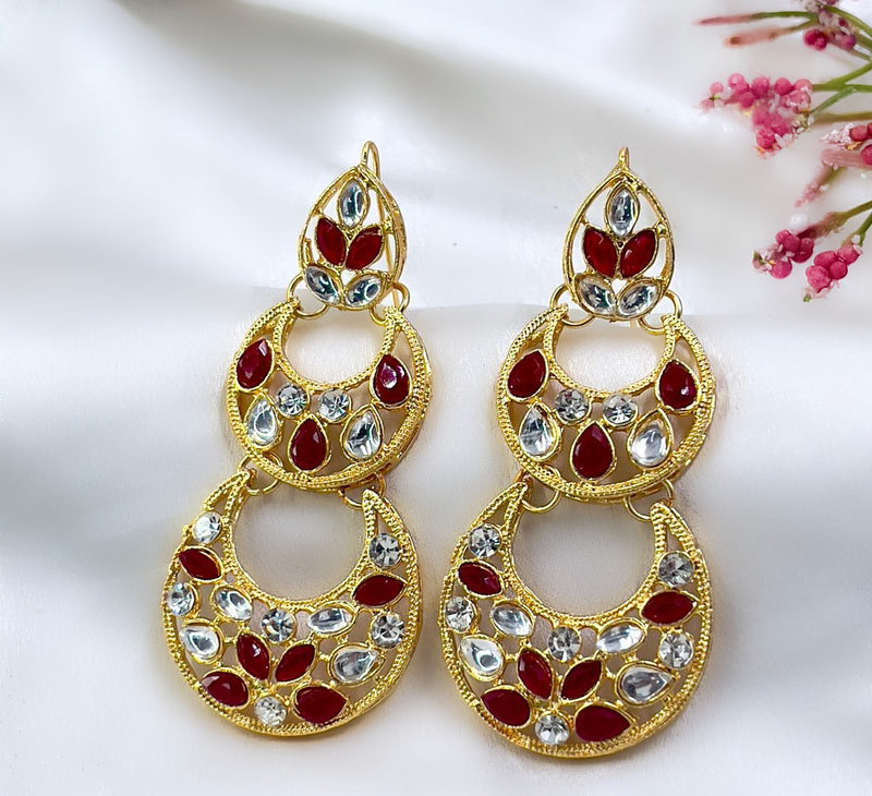 Double Moon Drop Earrings