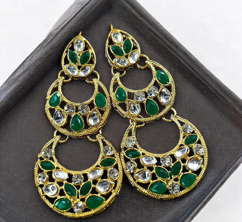 Double Moon Drop Earrings