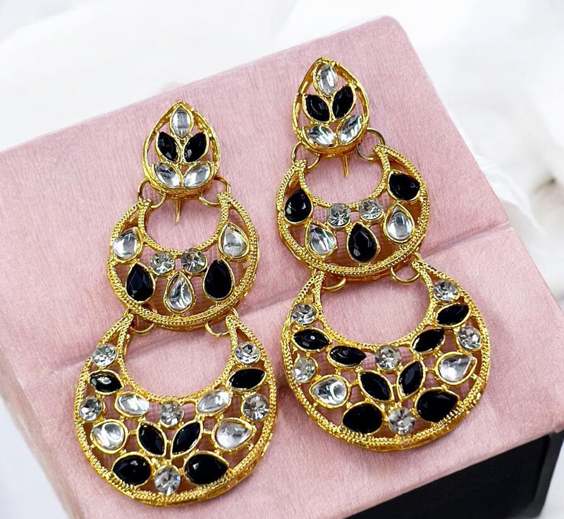 Double Moon Drop Earrings