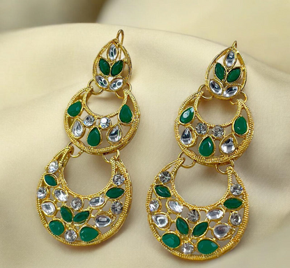 Double Moon Drop Earrings