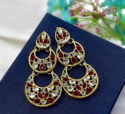 Double Moon Drop Earrings