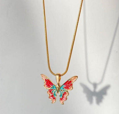 Layer Painted Butterfly Pendant