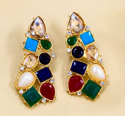 Square-Tear Drop Earring