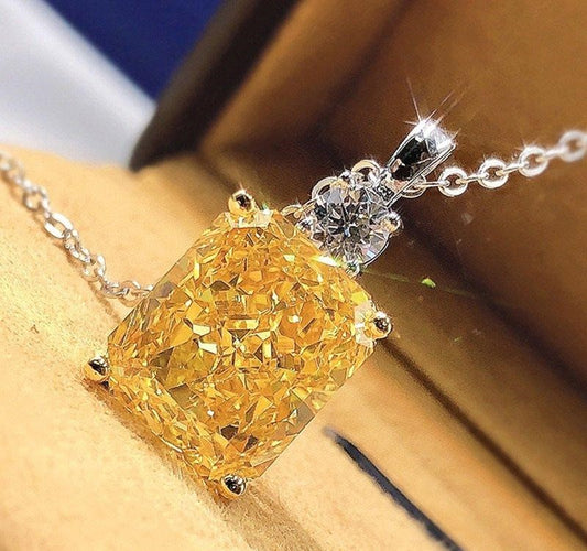 Lemon Sparkle Rectangular Pendant