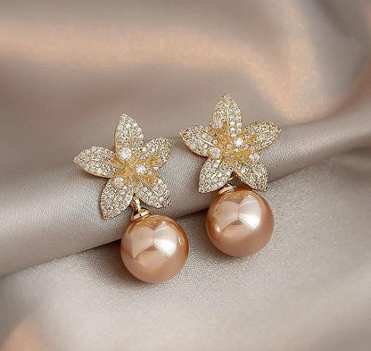 Flower Shinning Pearl Drop