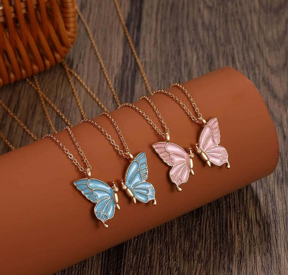 Layer Painted Butterfly Pendant