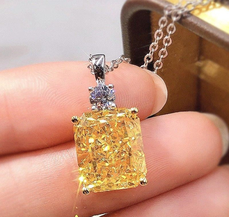 Lemon Sparkle Rectangular Pendant