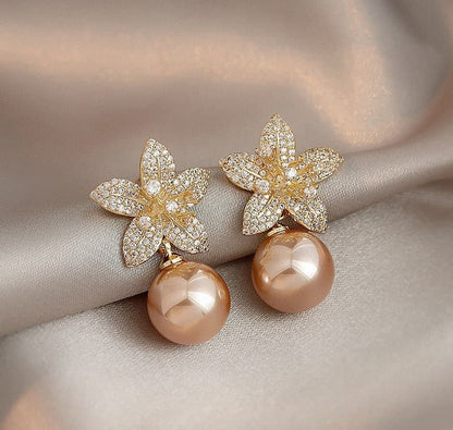 Flower Shinning Pearl Drop