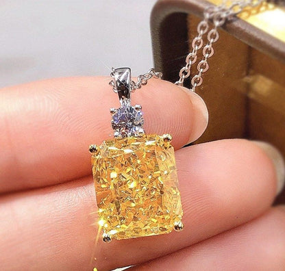 Lemon Sparkle Rectangular Pendant