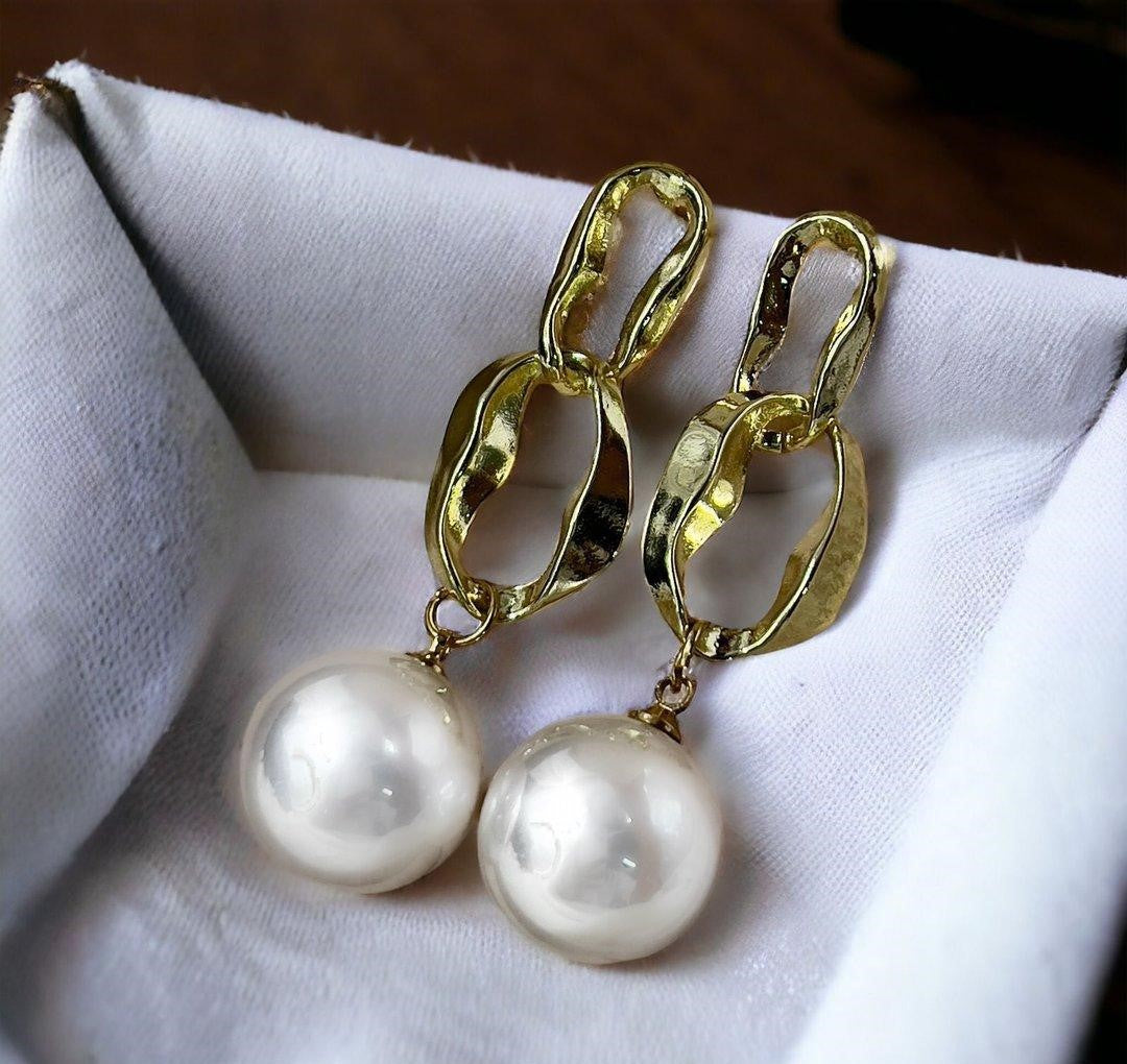 Chain Pearl Drop Earrings Pair