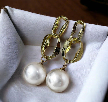 Chain Pearl Drop Earrings Pair
