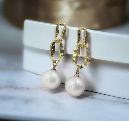 Chain Pearl Drop Earrings Pair