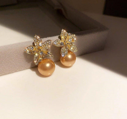 Flower Shinning Pearl Drop