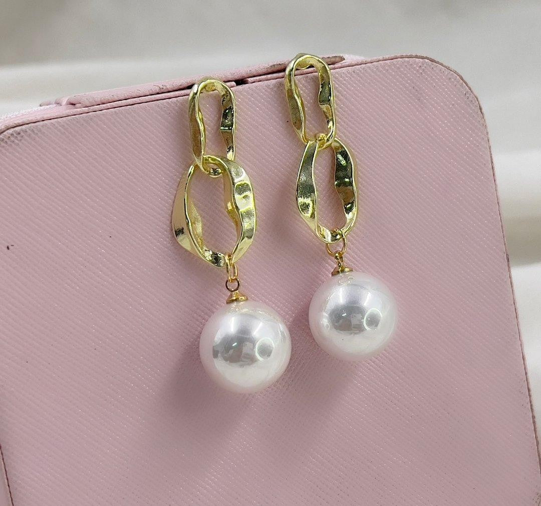 Chain Pearl Drop Earrings Pair