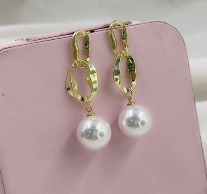 Chain Pearl Drop Earrings Pair