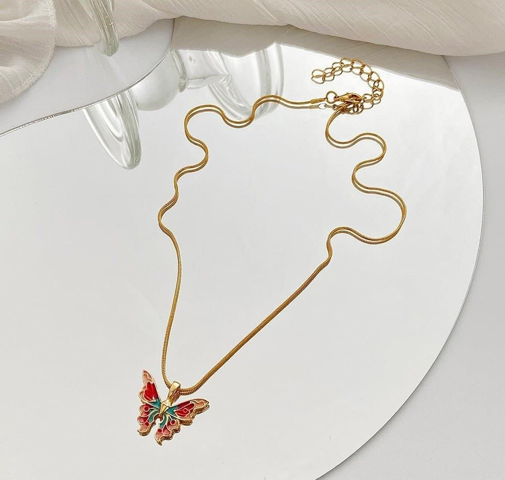 Layer Painted Butterfly Pendant